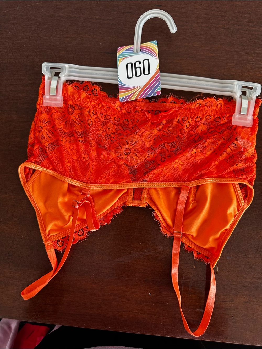 Women’s Bright Orange Lace Bralette Bustier Crop Top